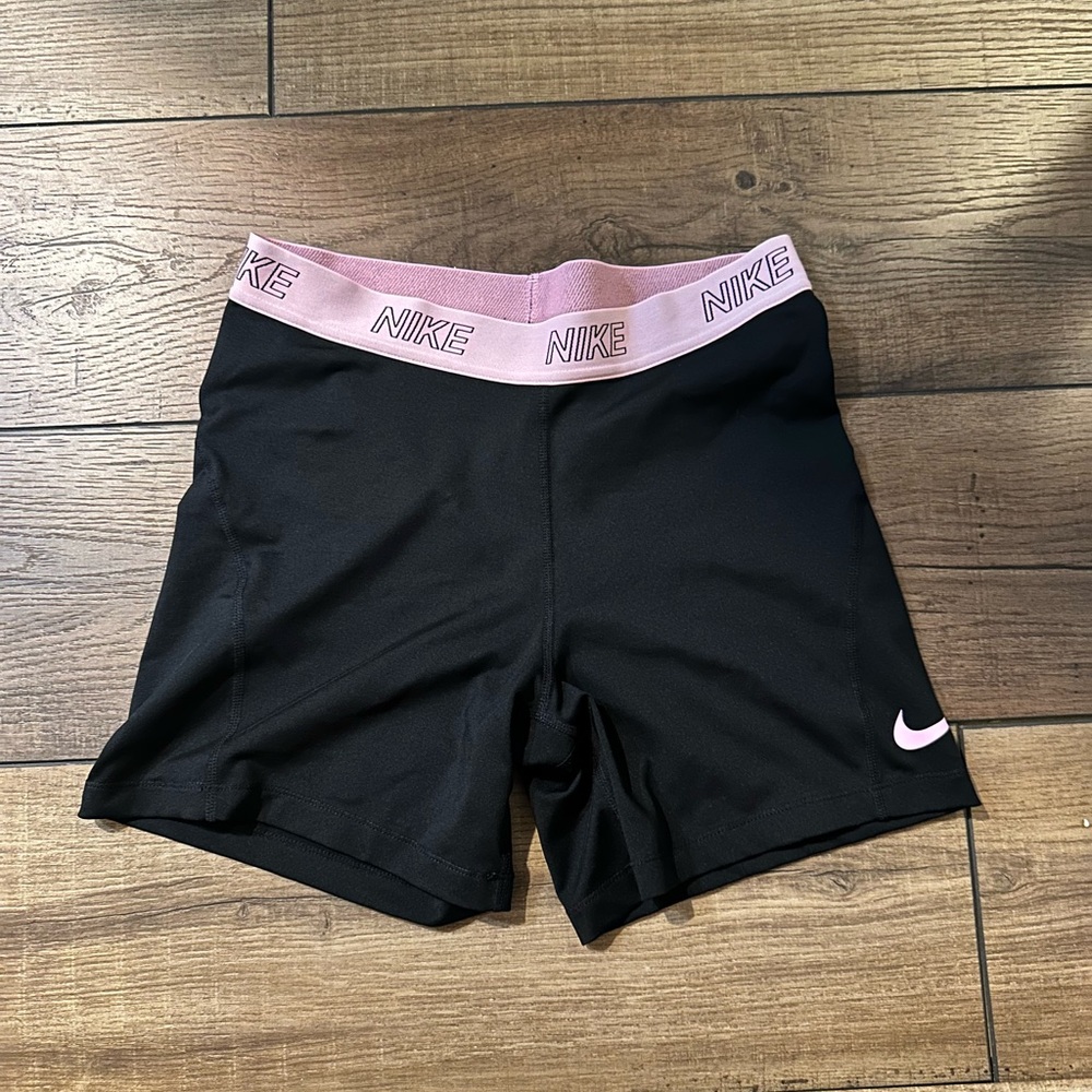 Nike Black and Pink Athletic Shorts Compression Fit